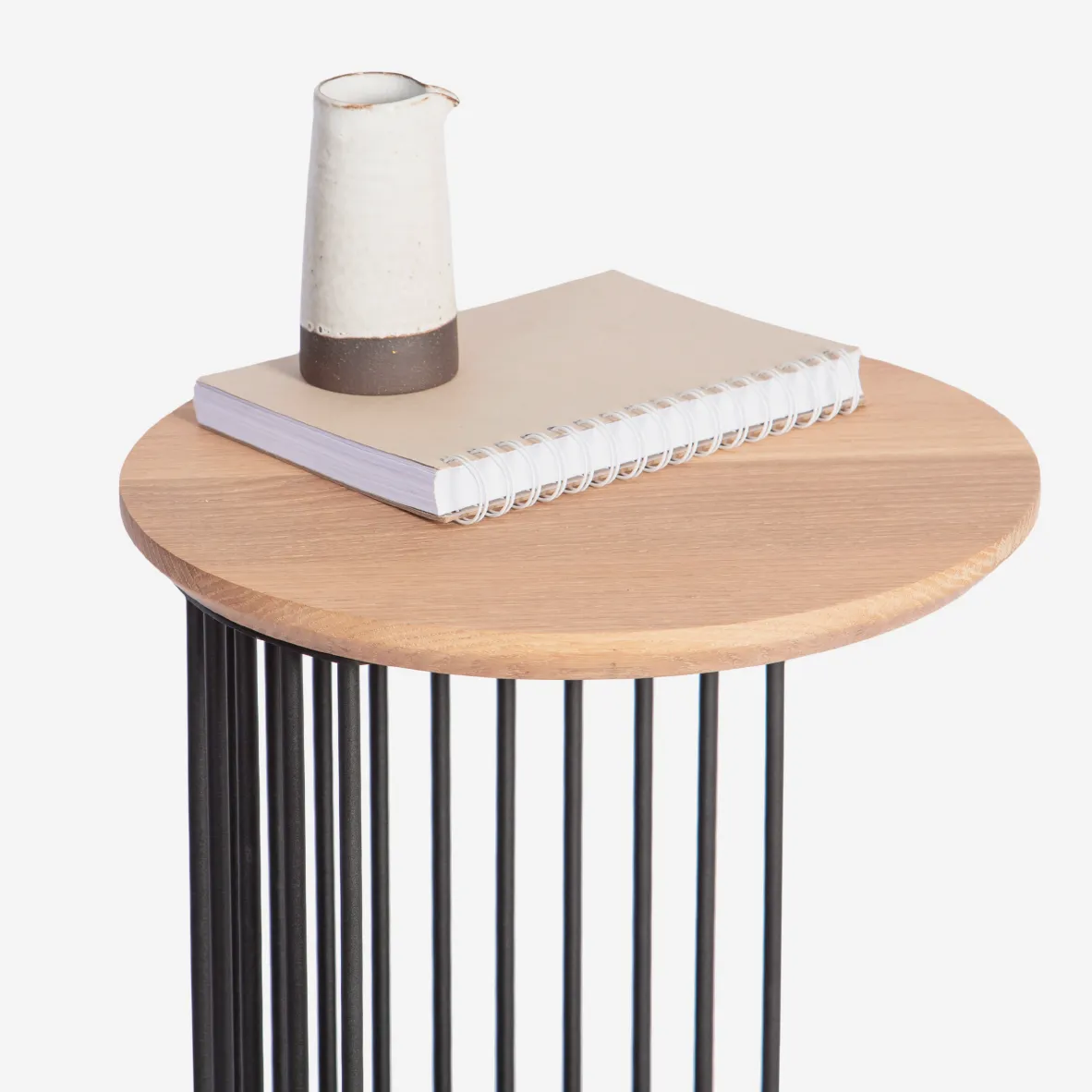 Spine End Table Black   Wood