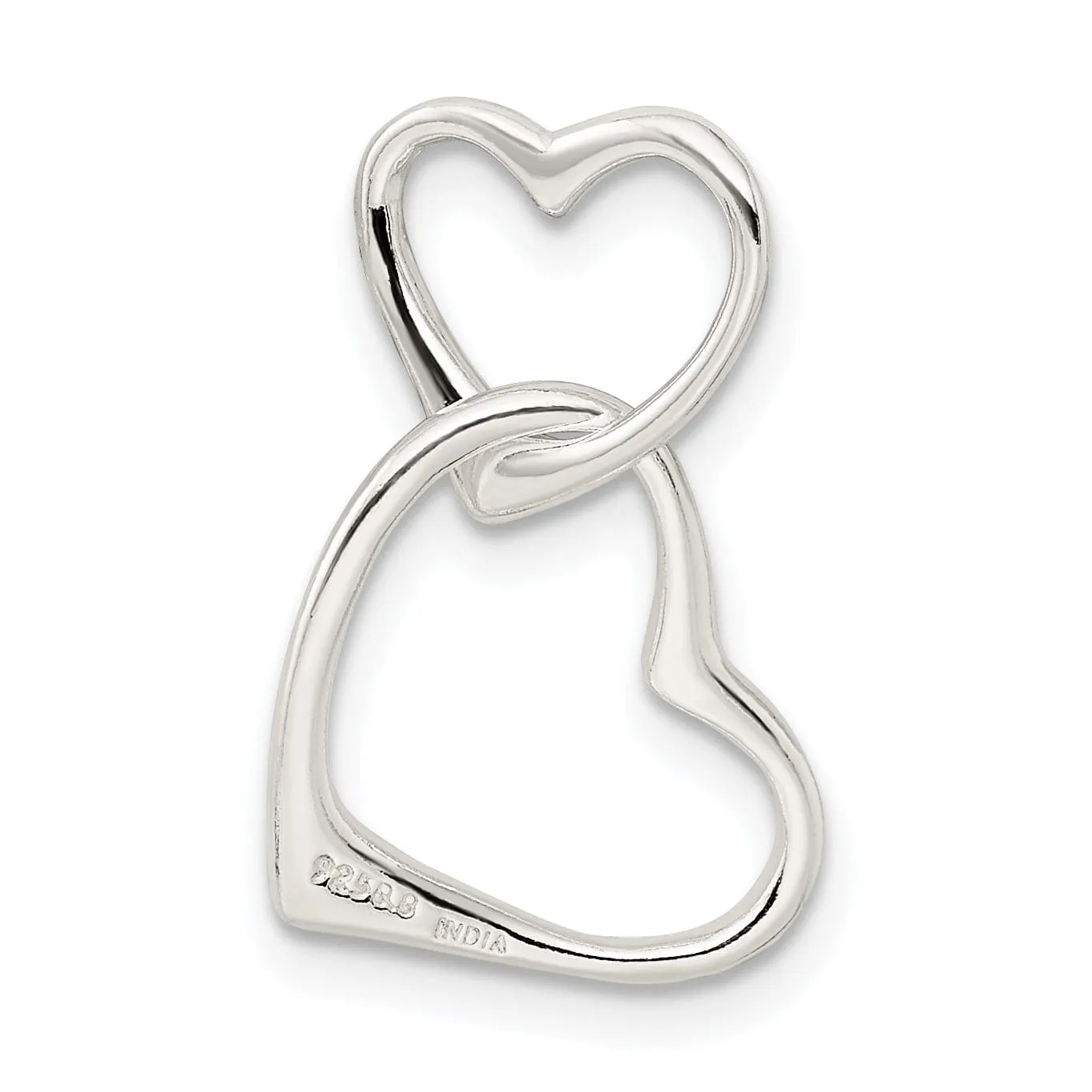 Sterling Silver Double Heart Slide Pendant