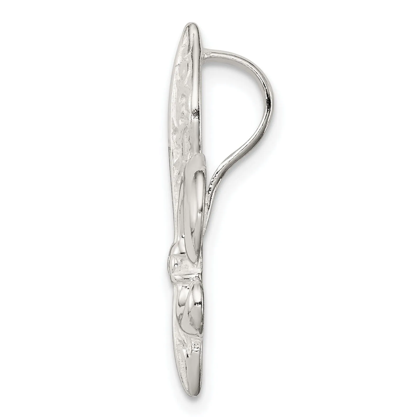 Sterling Silver Polish Fleur De Lis Slide Charm