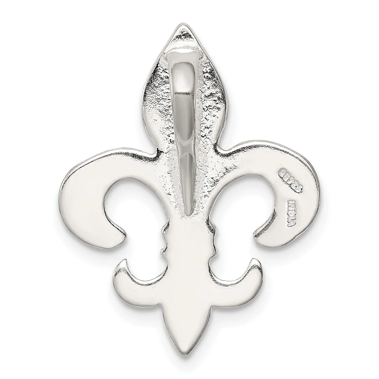 Sterling Silver Polish Fleur De Lis Slide Charm