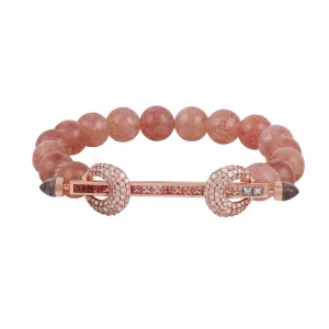 Strawberry Beryl & Peach Tourmaline Chakra Bracelet