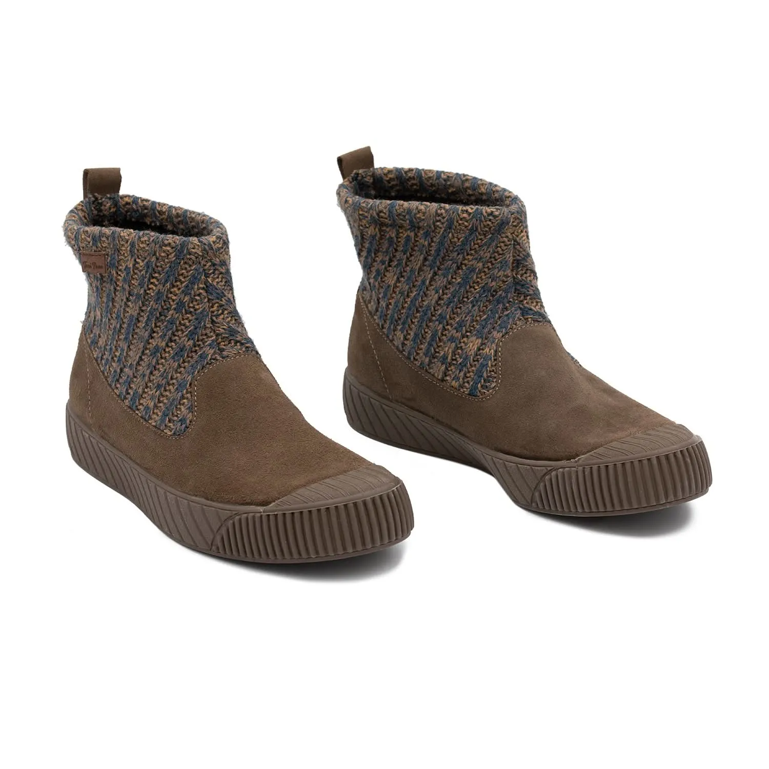 Suede Leather and fabric Ankle Boots for Women - Goda-AB