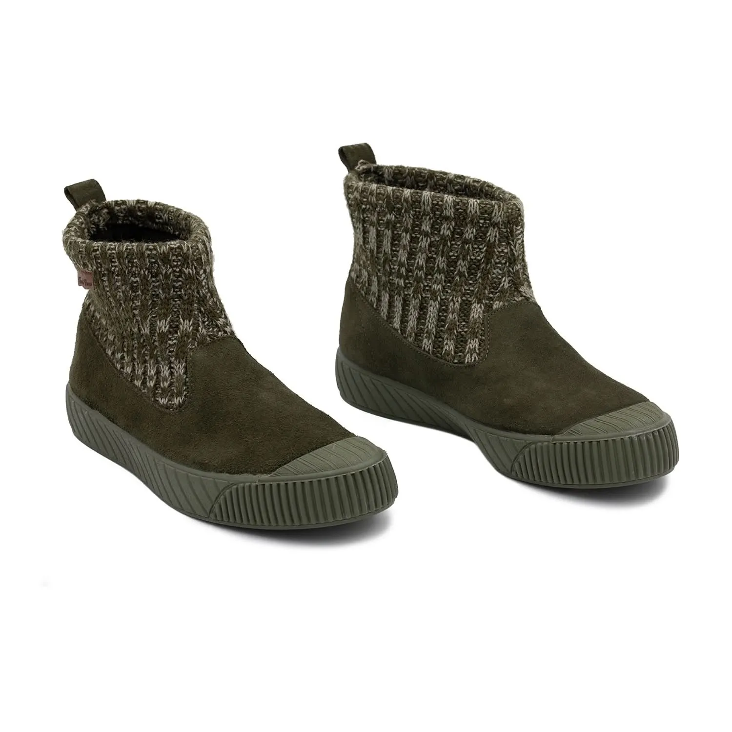 Suede Leather and fabric Ankle Boots for Women - Goda-AB