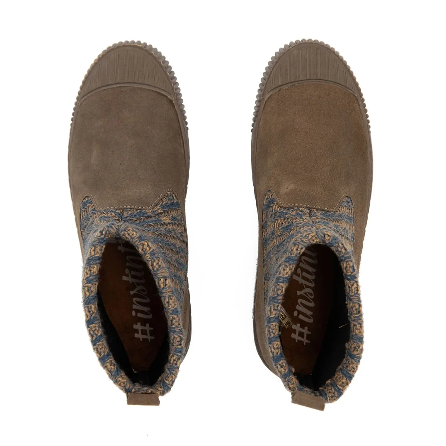Suede Leather and fabric Ankle Boots for Women - Goda-AB