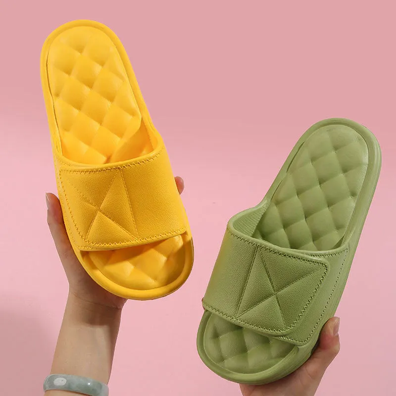 Summer Slippers Plaid Design Bathroom Slippers For Women Shoes