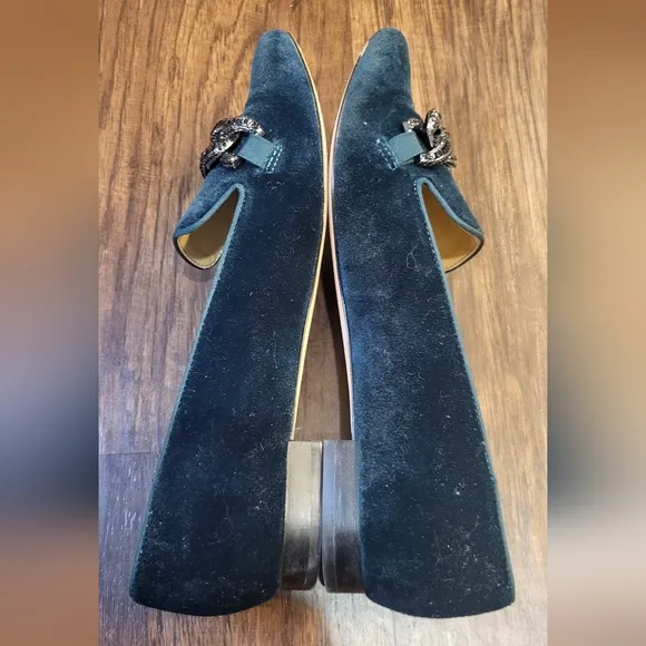 Talbots Green Edison Embellished Velvet Flats Size 8.5