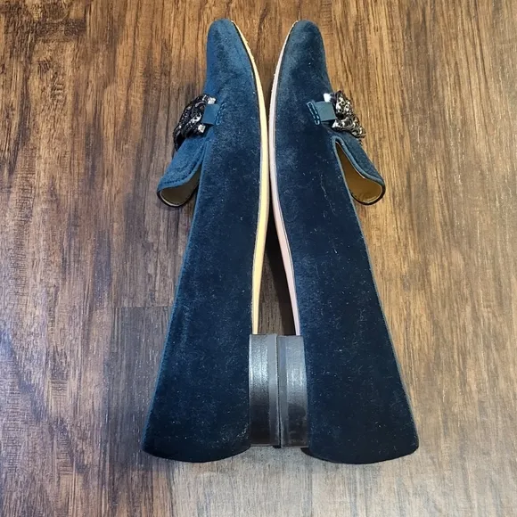 Talbots Green Edison Embellished Velvet Flats Size 8.5