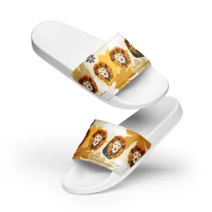 Tan Flowers Women's Slides