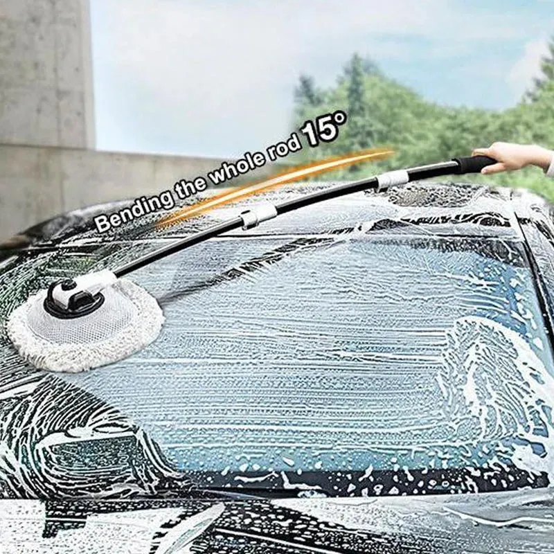 Telescoping Car Wash Brush with 15° Bend