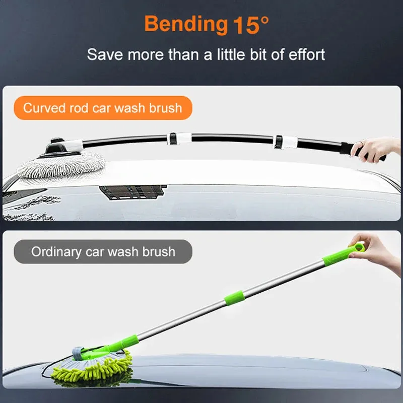 Telescoping Car Wash Brush with 15° Bend