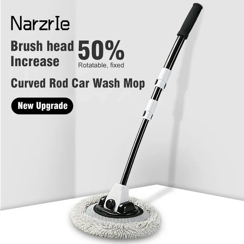 Telescoping Car Wash Brush with 15° Bend