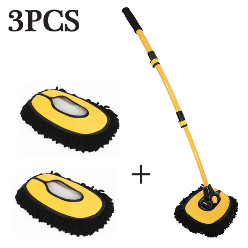 Telescoping Car Wash Mop with Retractable Bent Handle
