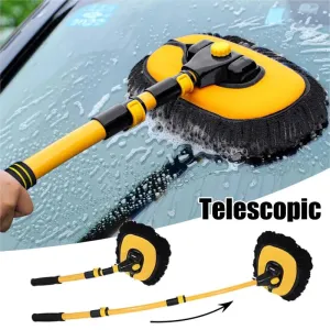 Telescoping Car Wash Mop with Retractable Bent Handle