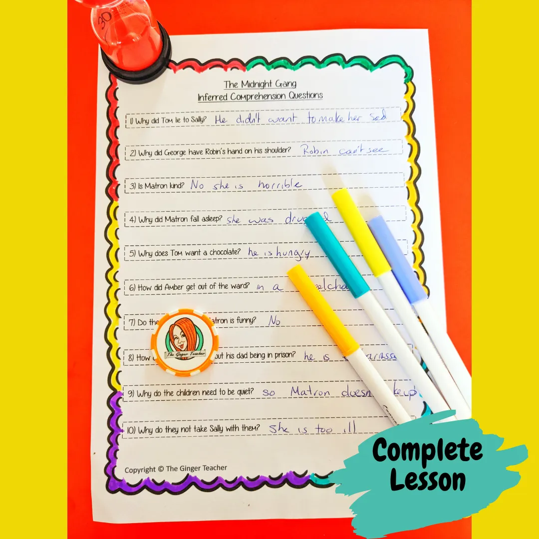 The Midnight Gang Reading Comprehension Lesson