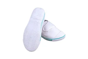 Titas Children White Canvas School Shoe (4 Years To 9 Years)(Velcro Comfort)