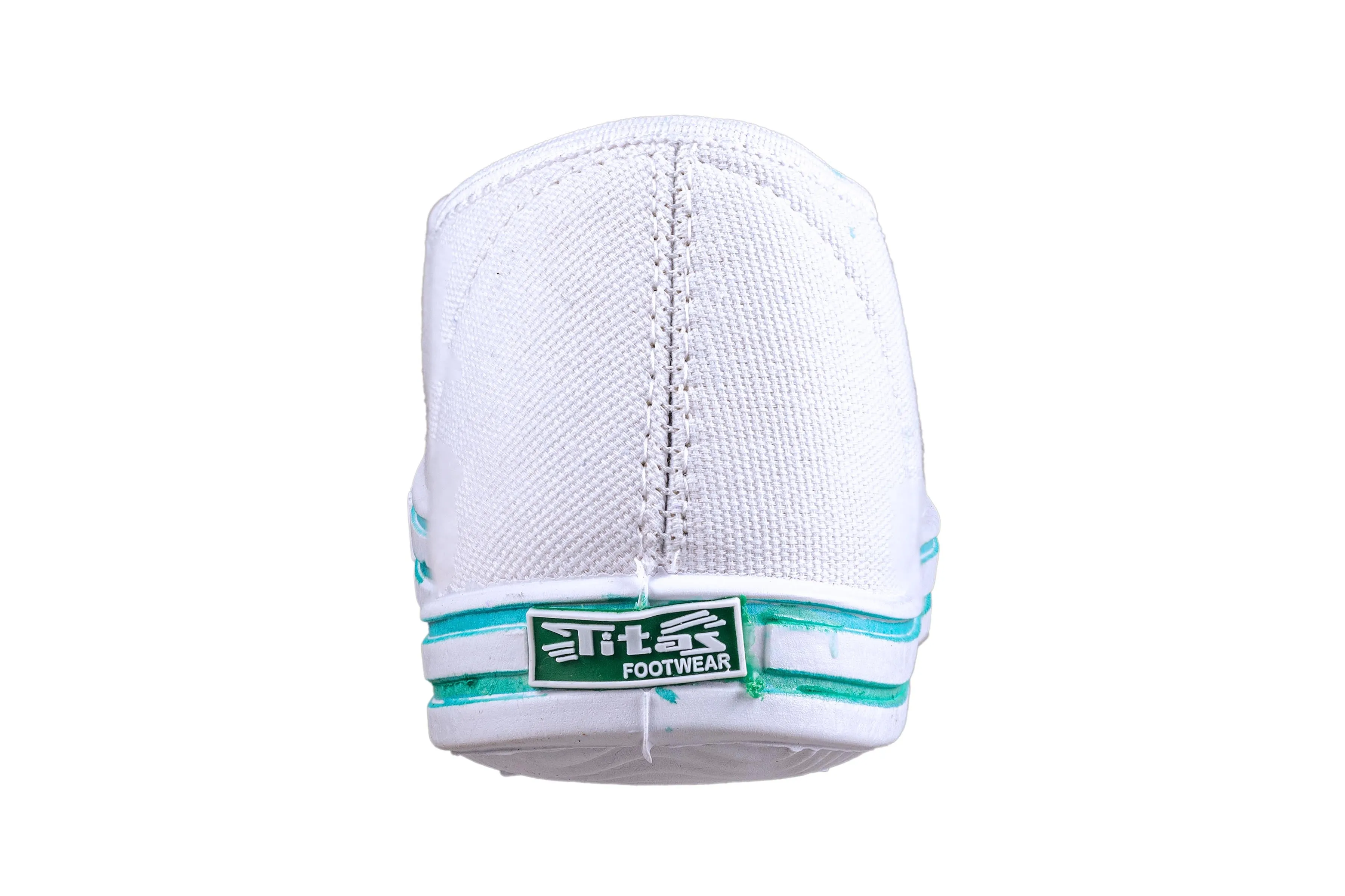 Titas Children White Canvas School Shoe (4 Years To 9 Years)(Velcro Comfort)