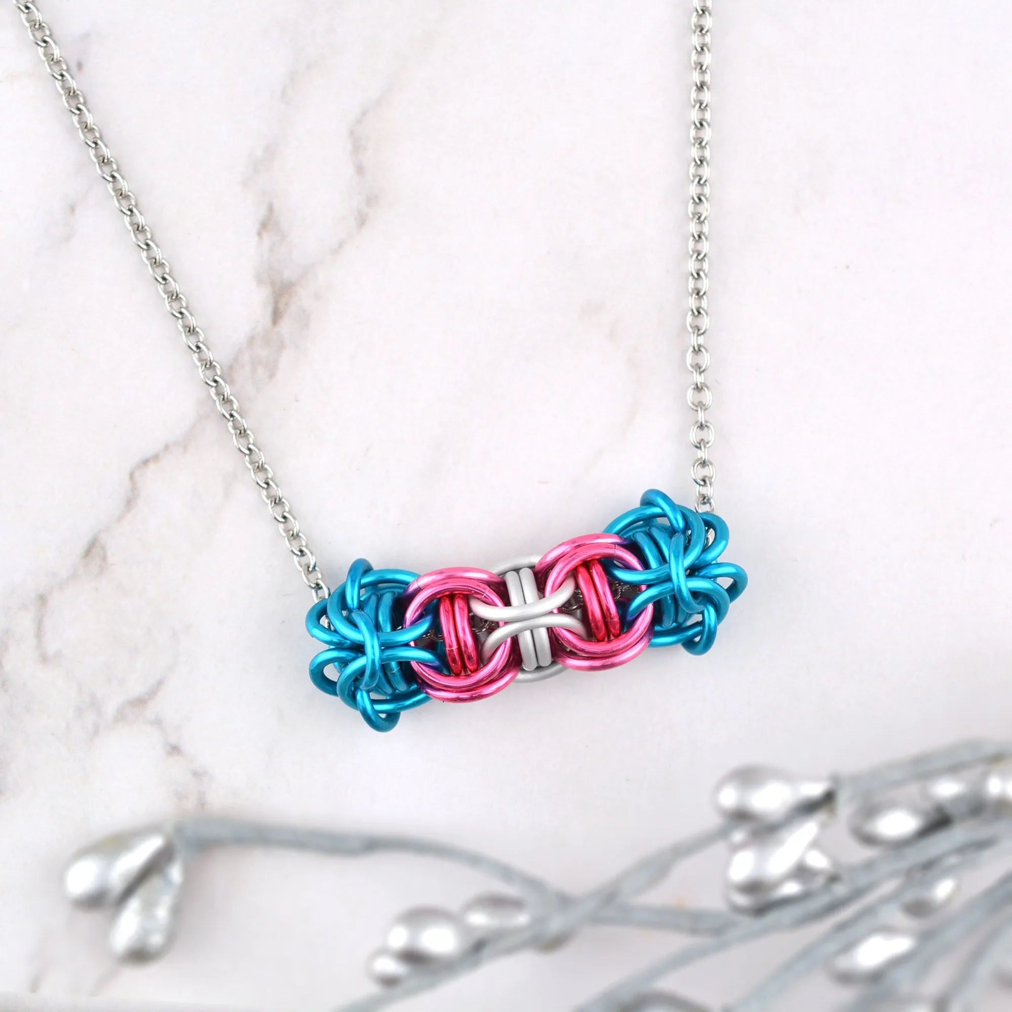 Transgender Pride Sliding Tube Necklace