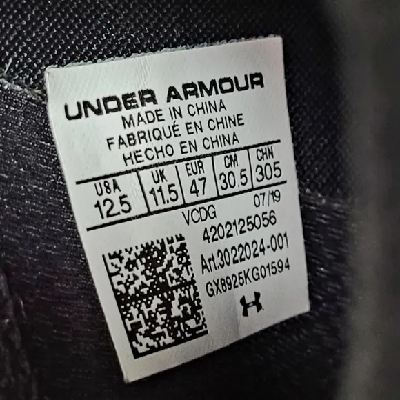 Under Armour HOVR Project Rock 2 Cross Trainer Shoes  #3022024-001 size 12.5