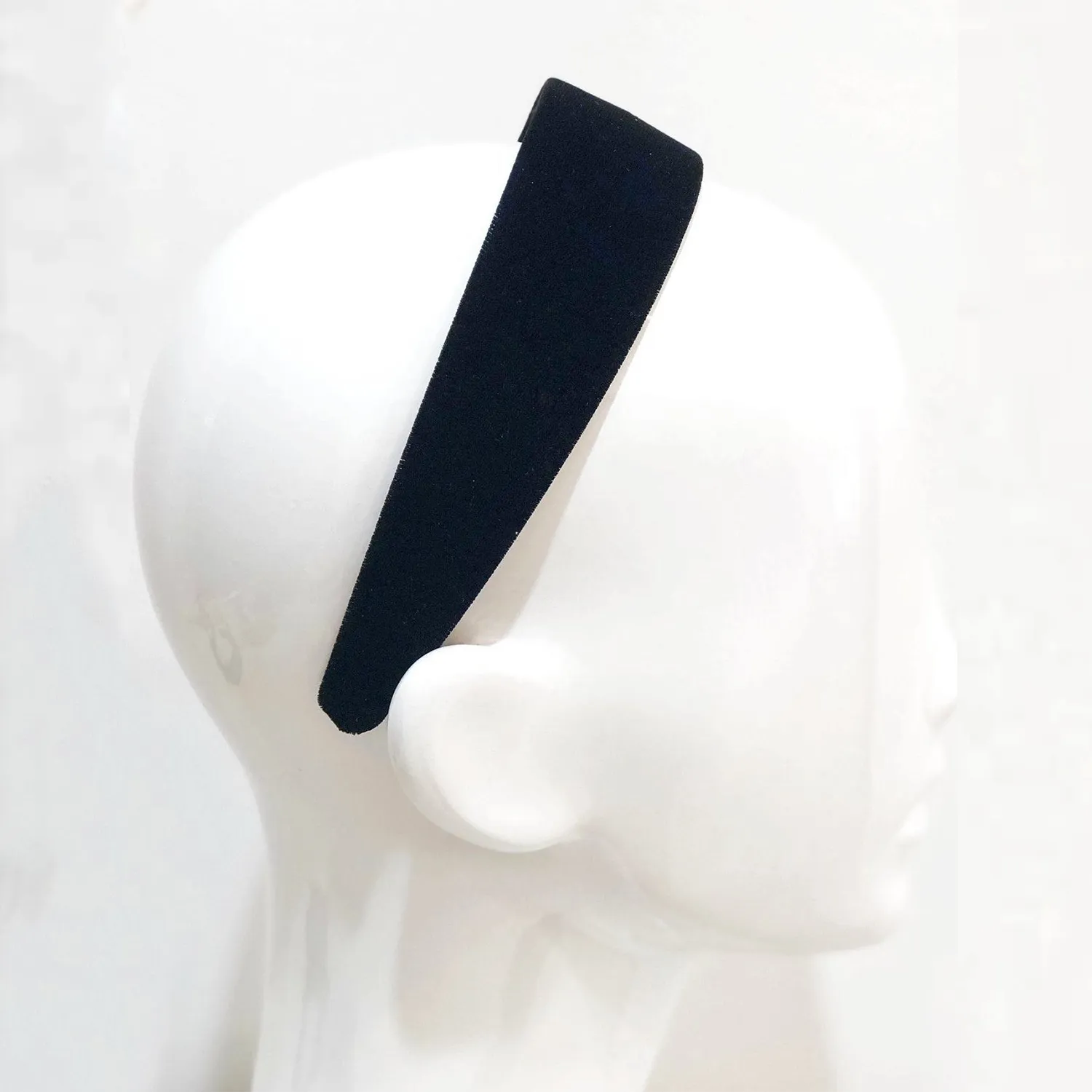 Velvet 4 cm Flat Brown Headband