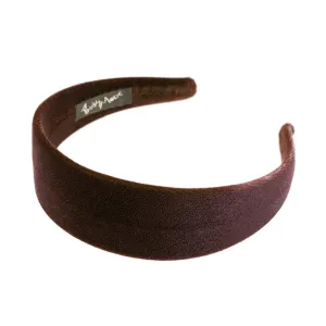 Velvet 4 cm Flat Brown Headband