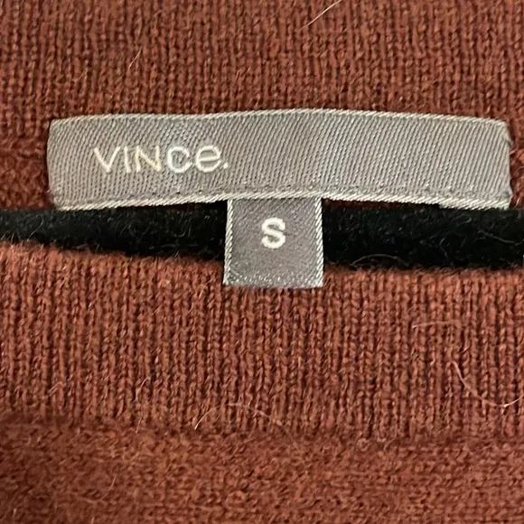 Vince Women’s Pull Over Sweater Small Brown Wool &amp; Cashmere Comfy Contemporary