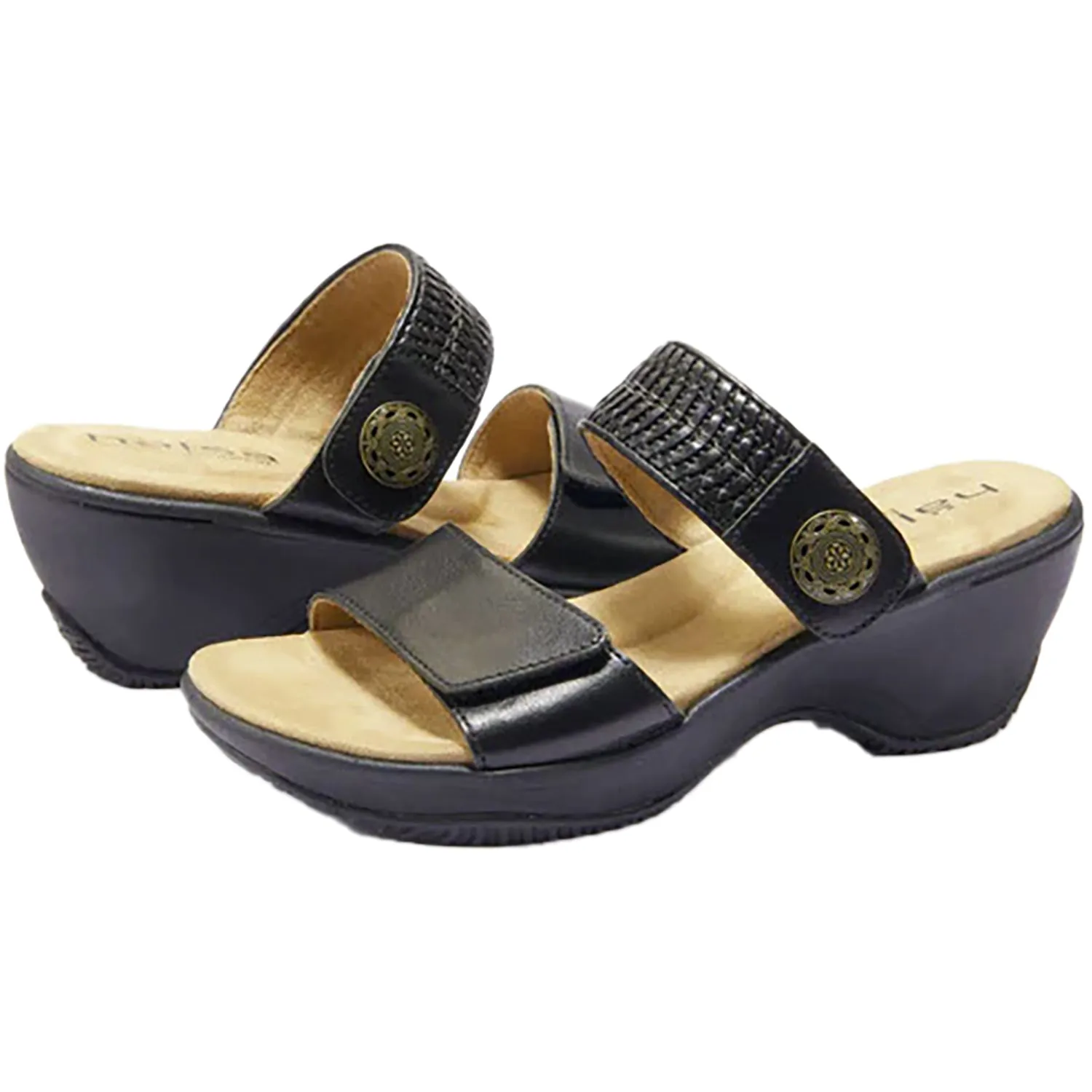 Women's Halsa Delilah Black Embossed Leather