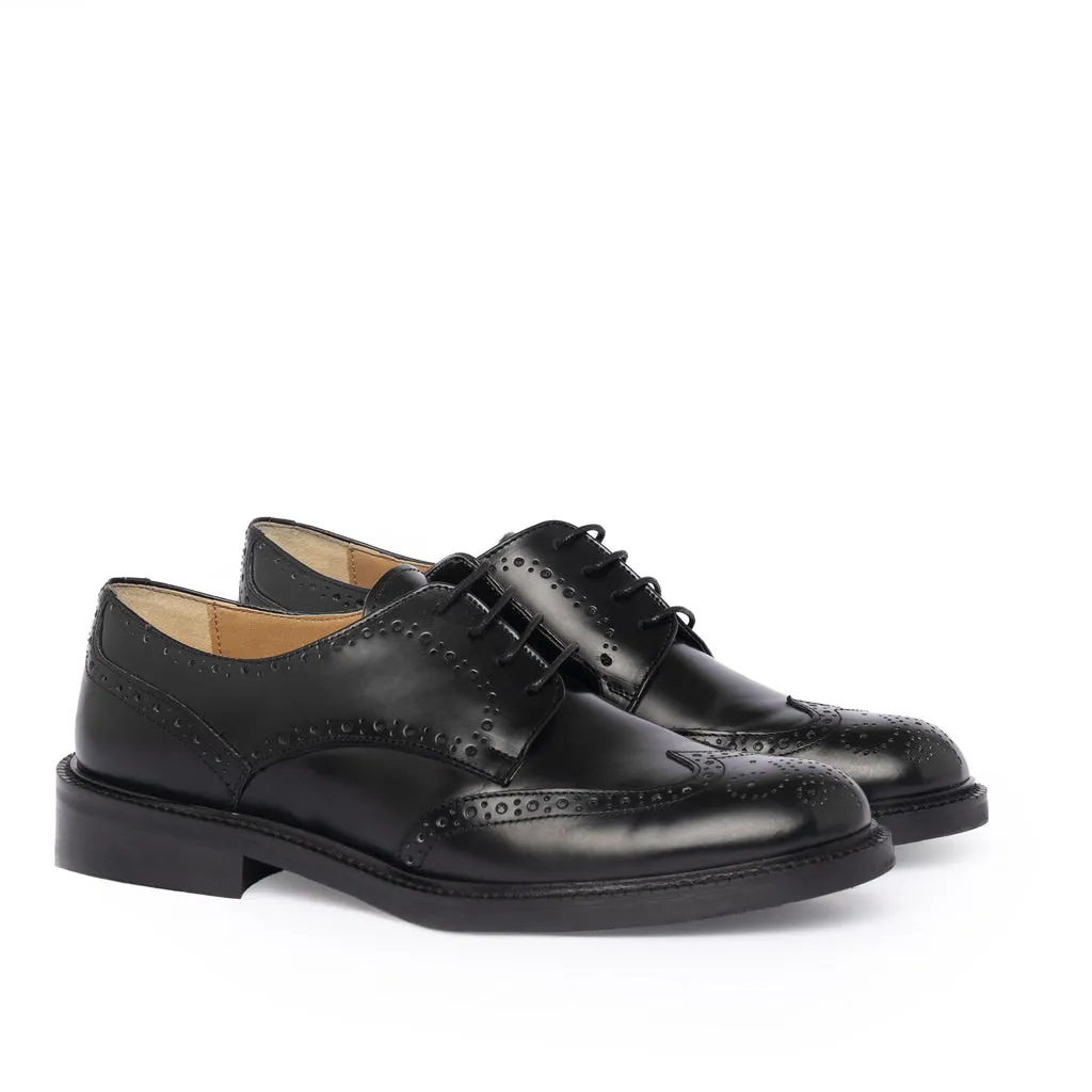 Women's Lace-Up Shoes in Abrasivated Leather