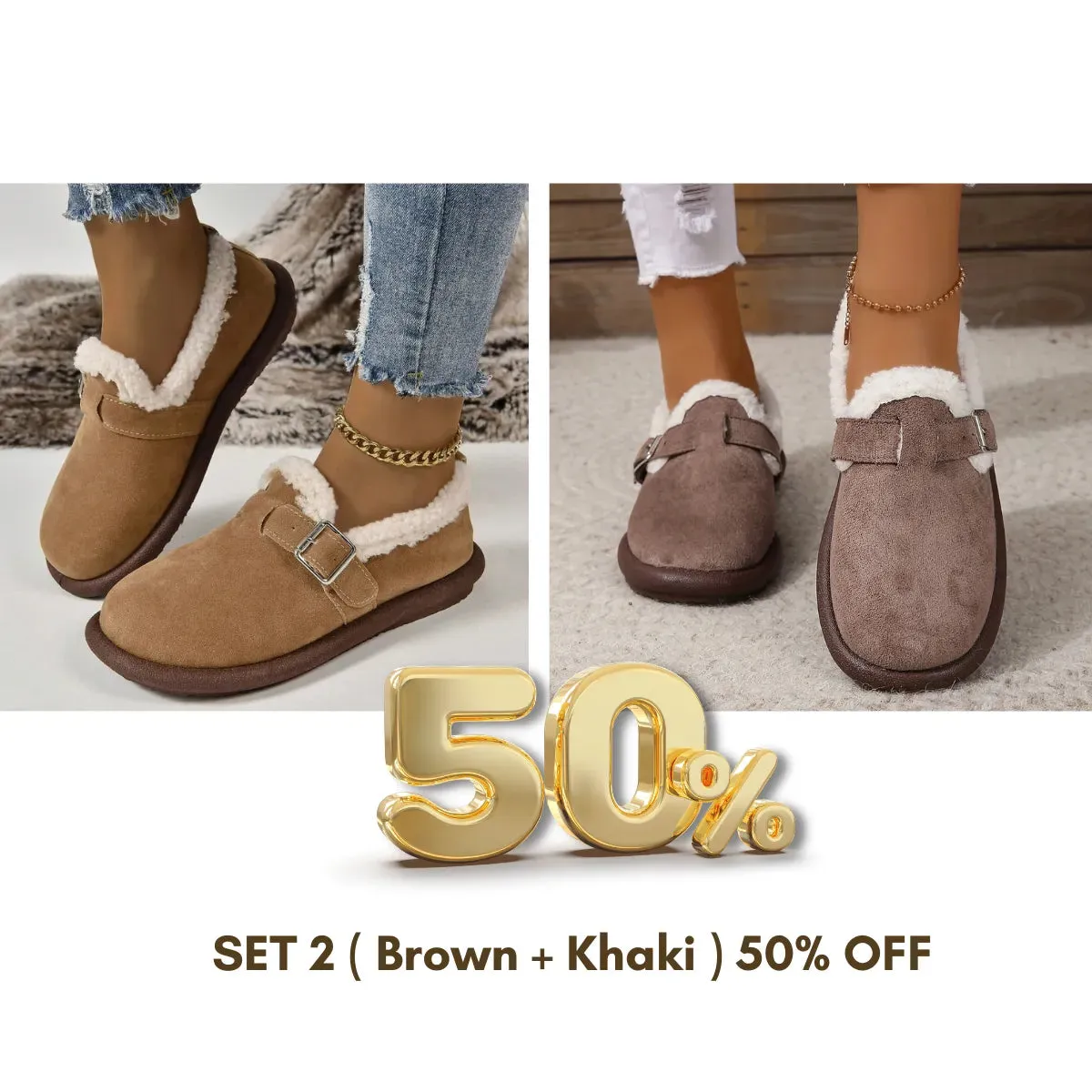 WOMEN'S PLUSH ROUND TOE SLIP-ON FLATS - BUY 2 Vip SHIPPING - LAST DAY 50% OFF