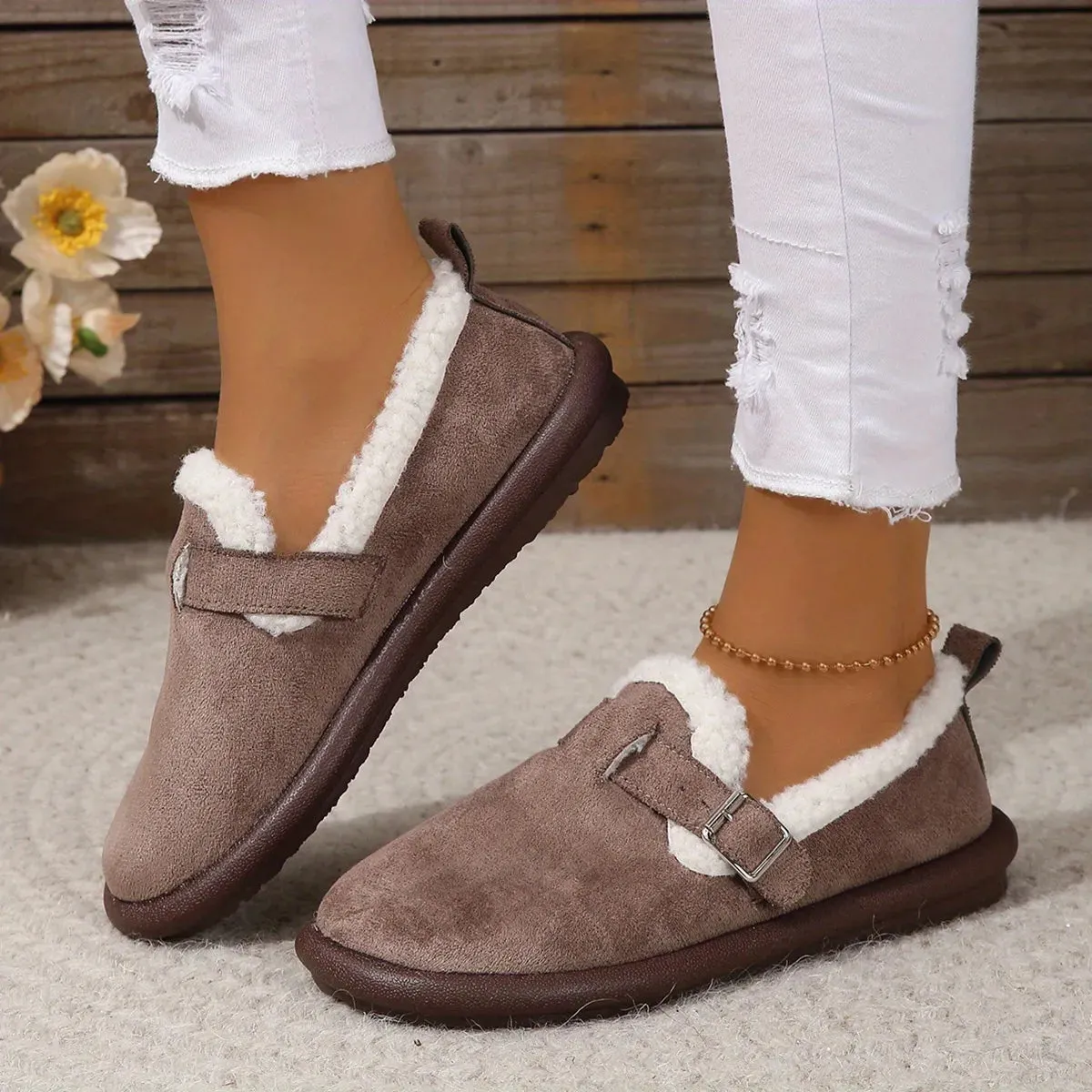 WOMEN'S PLUSH ROUND TOE SLIP-ON FLATS - BUY 2 Vip SHIPPING - LAST DAY 50% OFF
