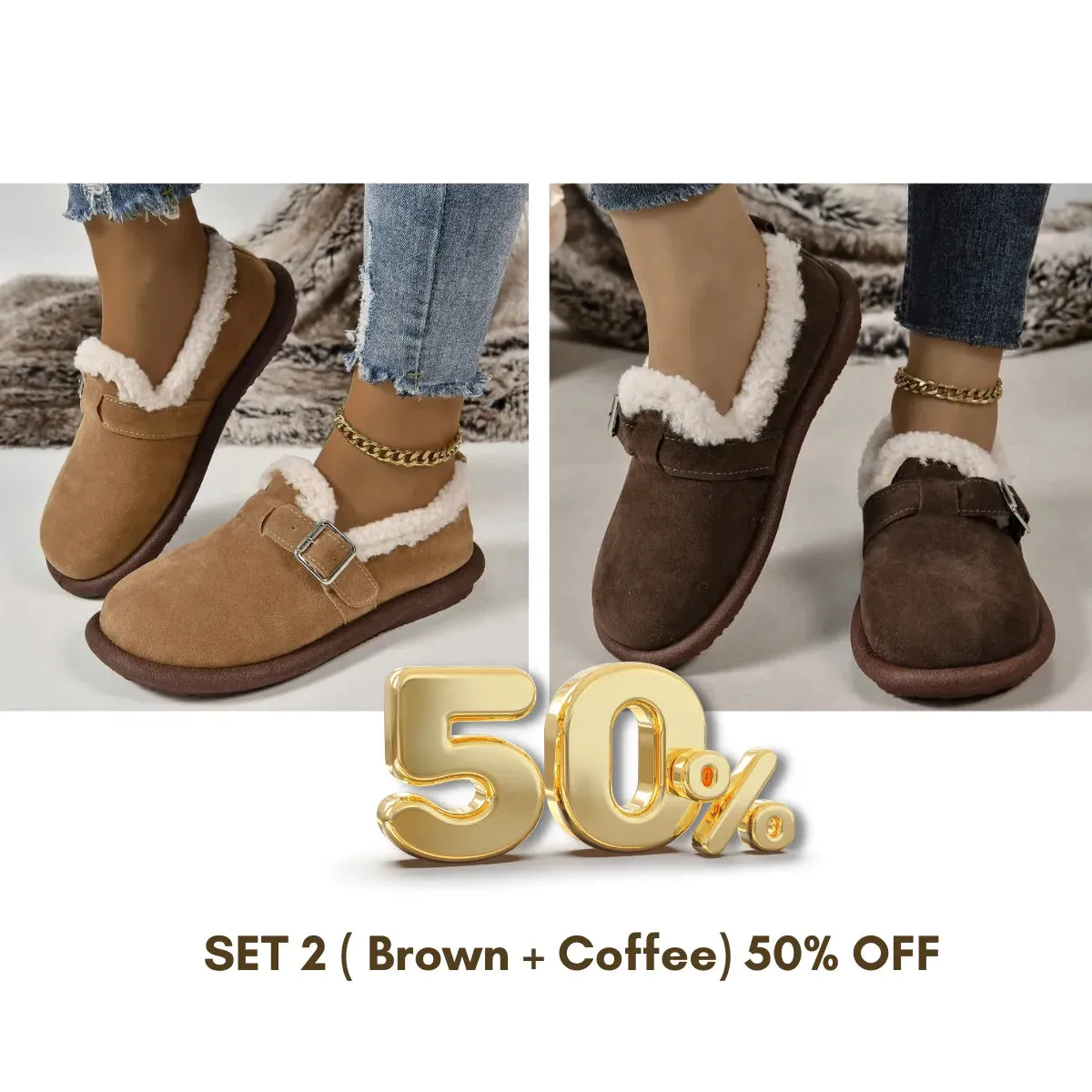 WOMEN'S PLUSH ROUND TOE SLIP-ON FLATS - BUY 2 Vip SHIPPING - LAST DAY 50% OFF