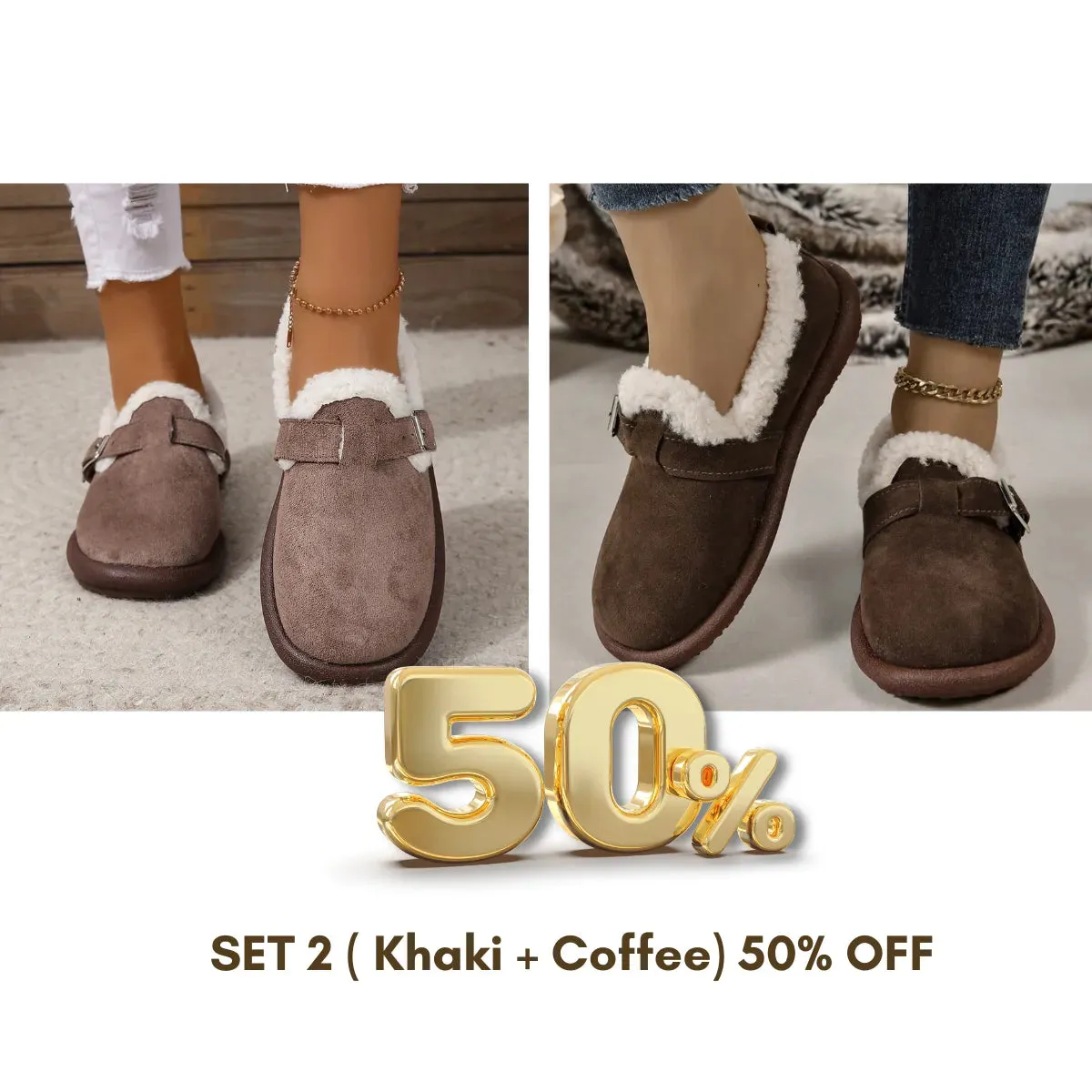 WOMEN'S PLUSH ROUND TOE SLIP-ON FLATS - BUY 2 Vip SHIPPING - LAST DAY 50% OFF