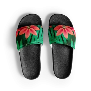 Women’s Slides Red Floral Sandal Summer Chic