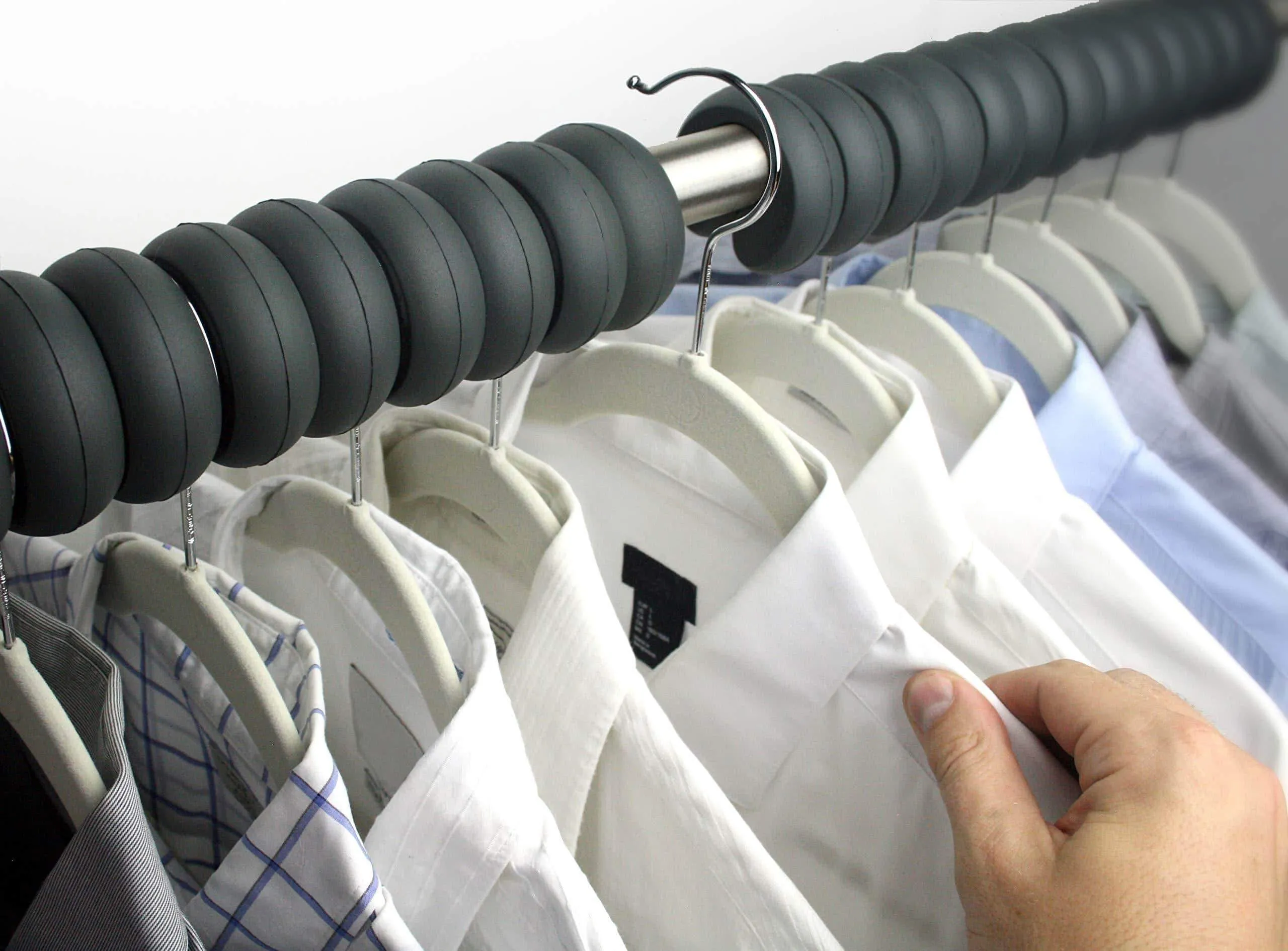 Xangar Hanger Spacers, Hanger Dividers, Garment Dividers, Round Clothing Size Dividers, Closet Clothes Organizer System for Adults, Teens and Kids (Gray 50 Pack)