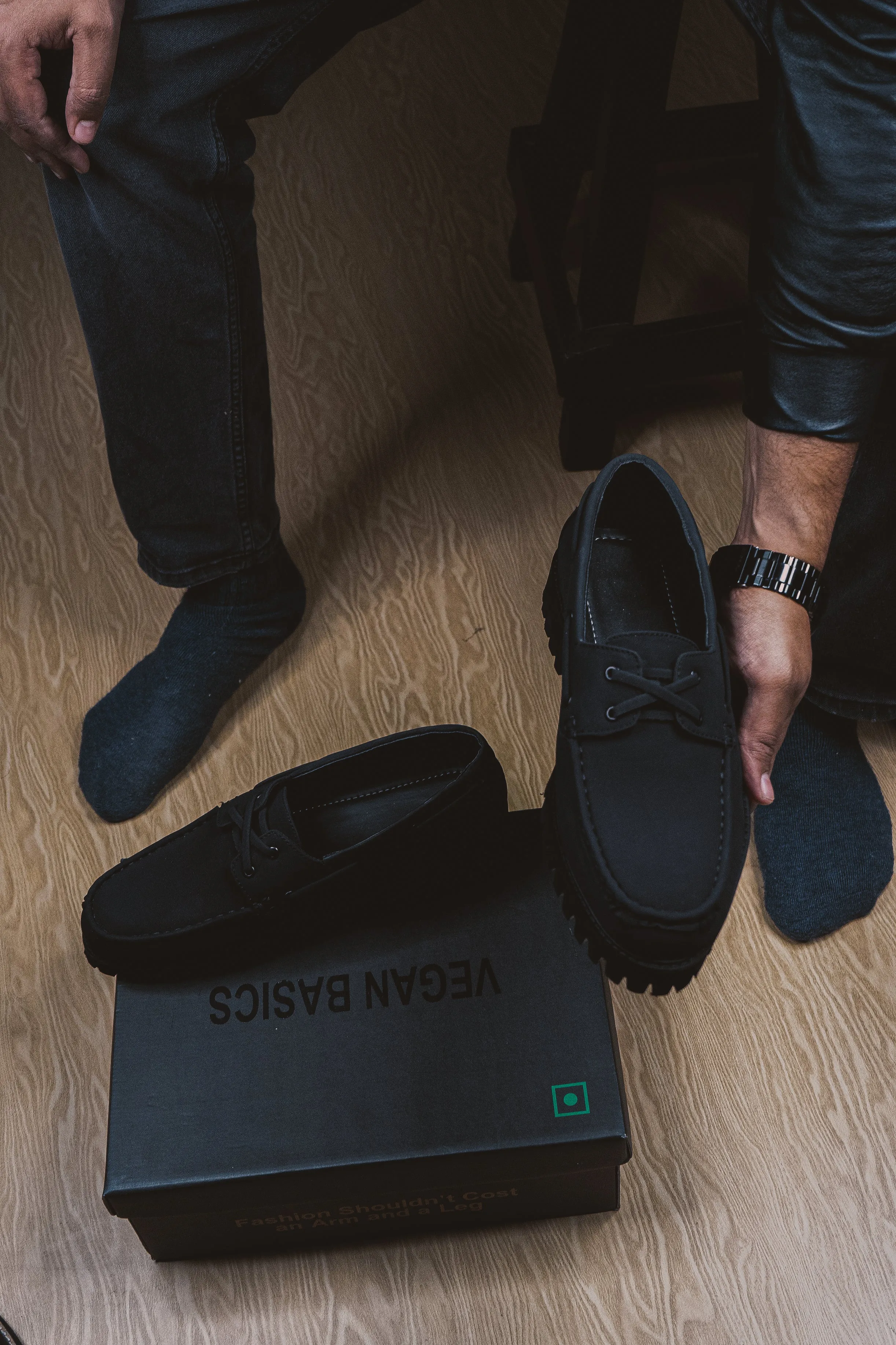 Zampa Black Boat Shoes